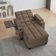 Canapé-lit Coffee, chaise-lit avec dossier réglable à 6 positions, ports USB, porte-gobelet et table d'appoint pivotante