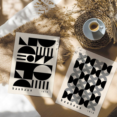 Bauhaus Geometric Duo Set of 2 Prints
