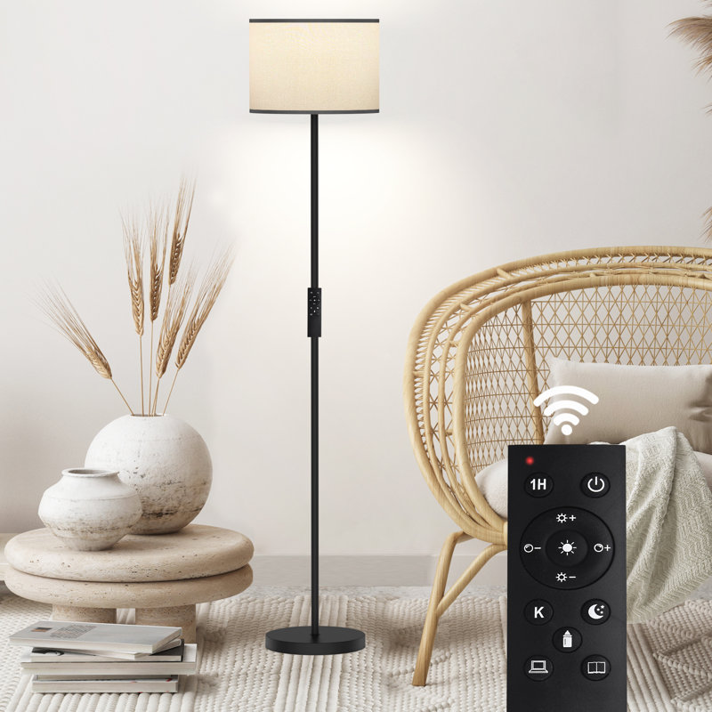 Lampe sur pied traditionnelle 61,5 po Hongyu, Gris