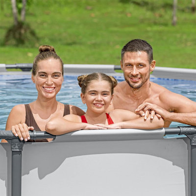4 Foot x 48 Inch Round Metal Frame Above Ground Outdoor Swimming Pool Set with 1,000 Filter Pump -  JASODI, F08T254GFD