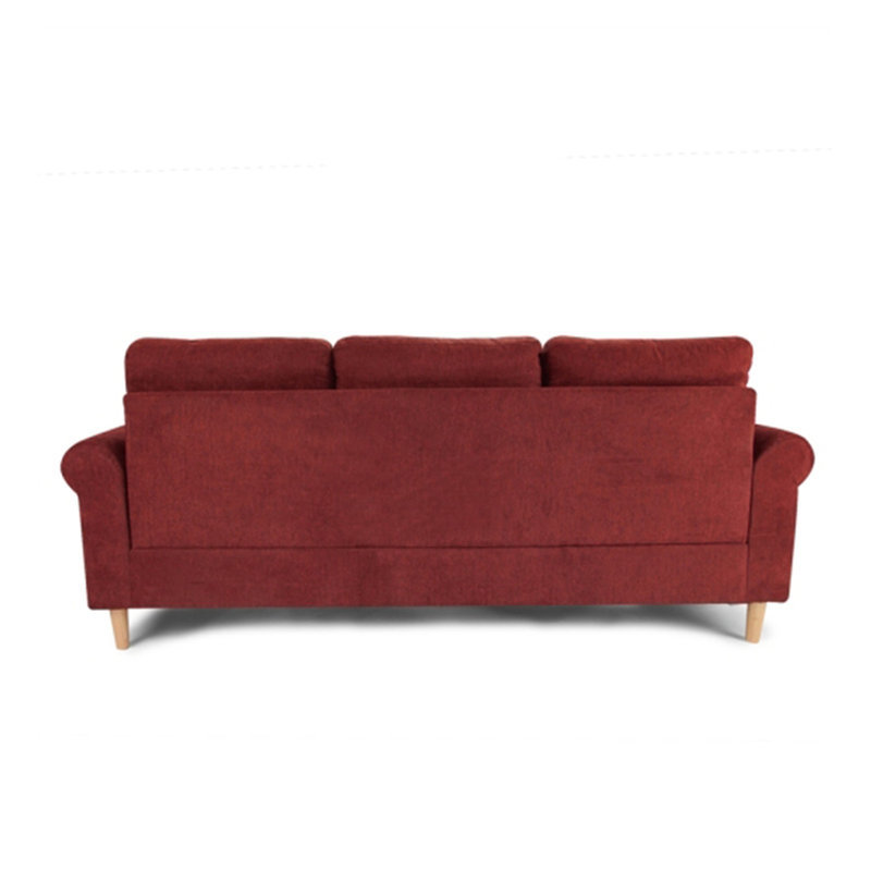 Canapé modulaire en velours rouge riche avec détails réversibles et détails cloutés aux accents vifs