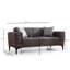 Stylish 2-Seat Sofa, Dark Grey Fabric, 67.0 x 33.5 x 30.3 inches | BEECH WOOD & CHIPBOARD Frame, 100% Polyester Upholstery | Soft Foam & Feather Cushions, Easy-Clean, Perfect for Living Rooms & Small Spaces-1152180863