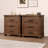 Rustic Three Drawer Reclaimed Solid Wood Farmhouse Nightstand Set Of Two
