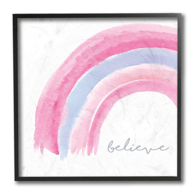 «Believe Watercolor Rainbow Pink Mauve» par Elizabeth Tyndall - reproduction d'art