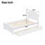 Lit plateforme simple en bois avec tête de lit et deux tiroirs