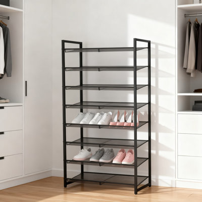 8-Tier Metal Shoe Rack & Organizer With Adjustable Flat Or Slanted Shelves, Large Capacity Storage For Entryway, Closet, And Garage