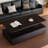 Modern Rectangular Coffee Table With Led Lights, 2 Drawers And Open Storage Shelf-769219624