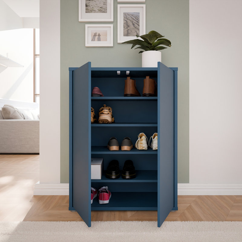 Chadwic 14 Pair Shoe Storage Cabinet, Blue