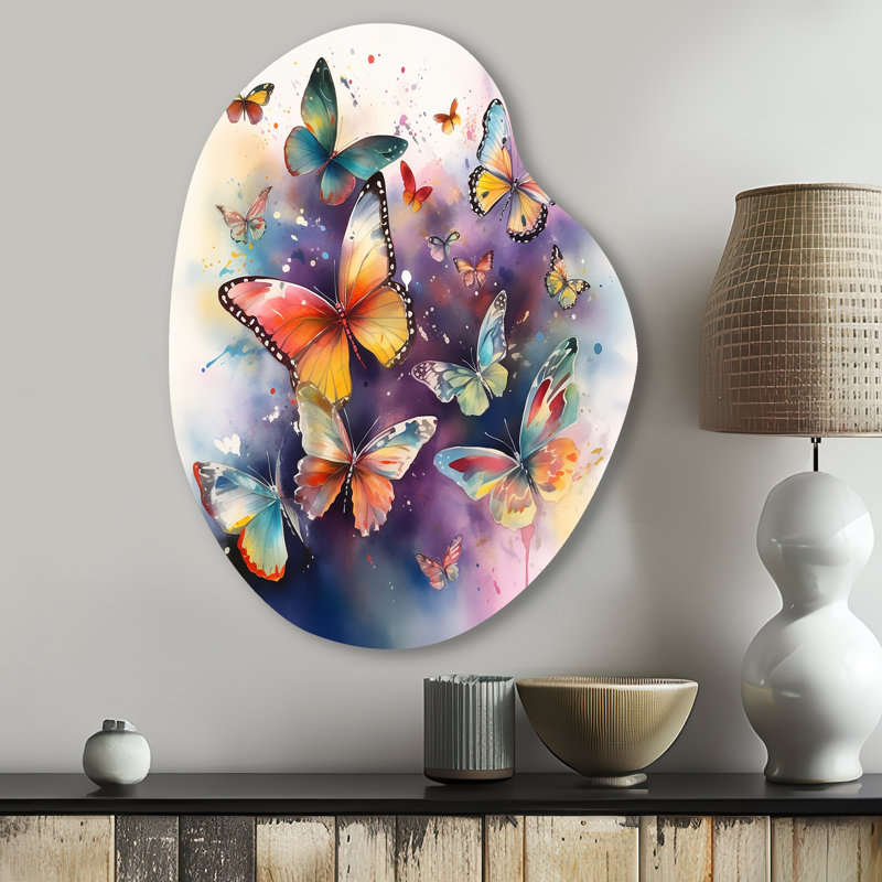 Mcnally - Décoration murale irrégulière en forme de poire papillon en métal, H 30 po x l 22 po x P 1 po