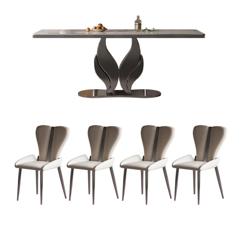 Modern simple light luxury dining table sets, 29.5"H x 63"L x 31.5"W