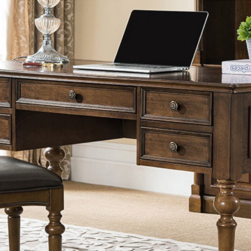 Bureau rectangulaire avec 5 tiroirs Brownness, 30.31" H x 47.24" W x 23.62" D