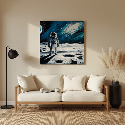 Space Apollo mission photography Grey Metal Wall Art