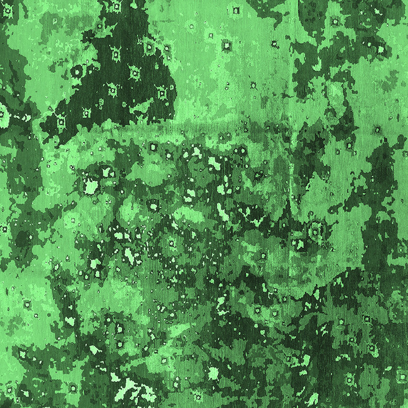 Tapis vert émeraude Mid-Century 1099, Carré 5 pi