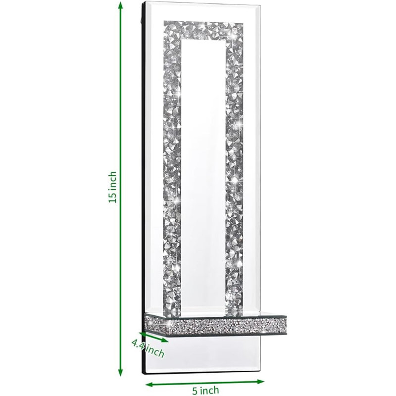 Crystal Crush Diamond Mirrored Candle Sconces
