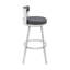 Tabouret de bar à hauteur de comptoir en acier inoxydable et pivotant Kevontae-454235634-454235643