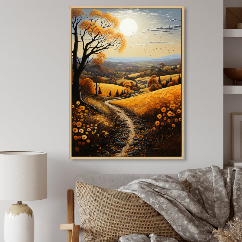 «Countryside Harvest» - Impression, H 32 po x l 16 po x P 1 po, Cadre naturel flottant