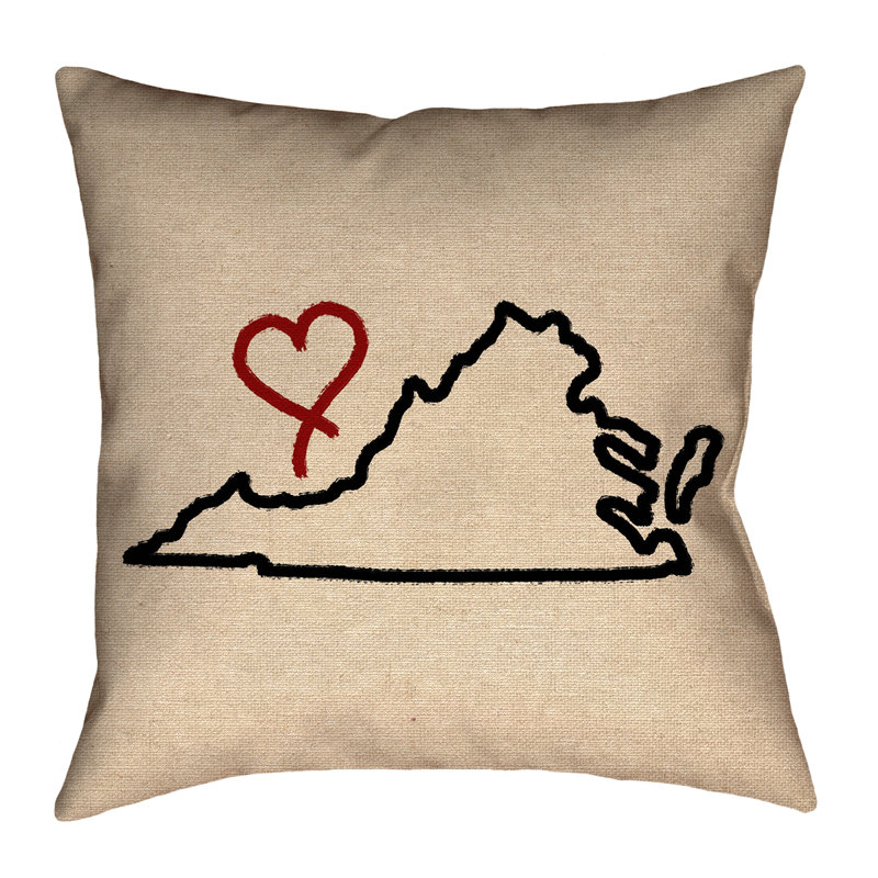 Oreiller Katelyn Smith Virginia Love, 16 po x 1 po, Coussin décoratif