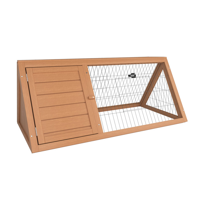 Vida Wooden Pet Rabbit Hutch Triangle, Bunny Guinea Pig Cage Animal House Enclosure Outdoor Run