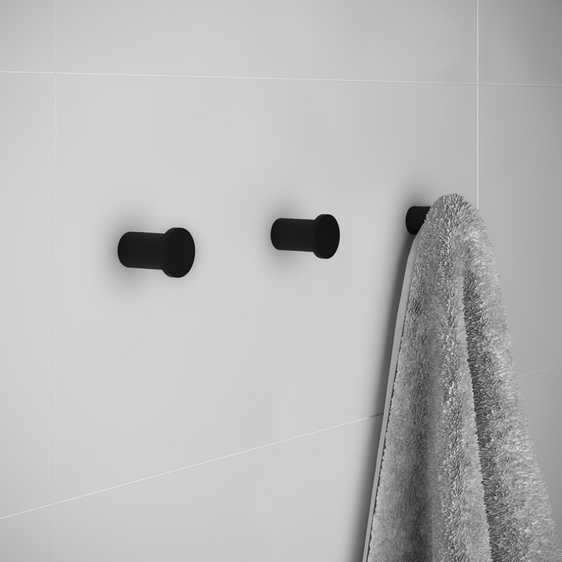 Hook made of Durable Steel w/ Screws, Matte Black
