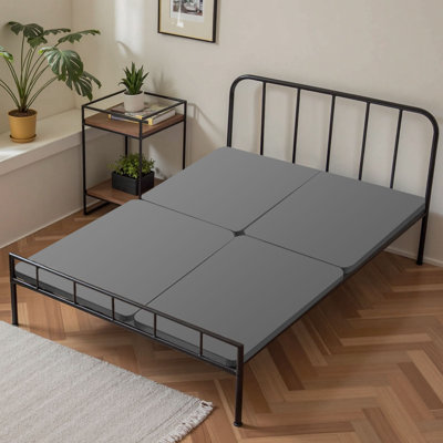 Full Size Bunkie Board, 1.5 in Bed Board Slats with 200D Oxford Cloth, Wooden Mattress Support for Full Size Bed, Easy Assembly Support under Mattress, Grey