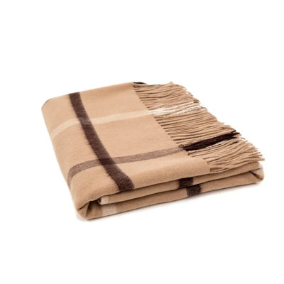 100% Cashmere Throw Blanket with Fringe