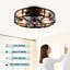 Ventilateur de plafond 20 po à cage basse réversible avec ensemble d'éclairage et télécommande-1442159144