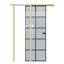 Porte coulissante à galandage 30x80 en aluminium noir avec cadre, serrure et fermeture amortie, porte à galandage 10 carreaux en verre trempé dépoli, porte en métal finition noire, porte de chambre, porte de chambre moderne haut de gamme-121598461