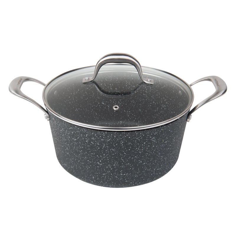 Pot de fleurs en aluminium moulé ultra anti-adhérent en granit avec couvercle master pan masterpan