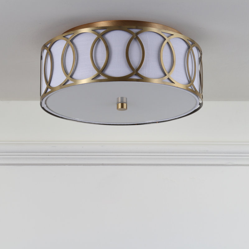 Plafonnier encastré en métal Hershberger, Laiton doré, H 5 po x l 12,25 po x P 12,25 po
