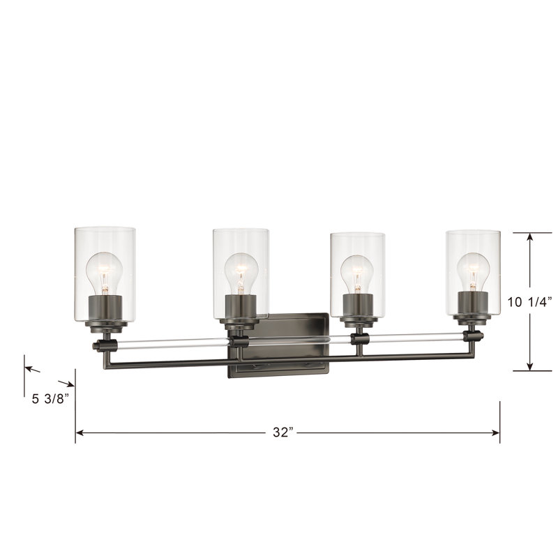 Meuble-lavabo 4 lumières Binsly, Gunmetal