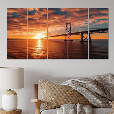 Ensemble de 5 décorations murales Virginia Landmark At Sunset
