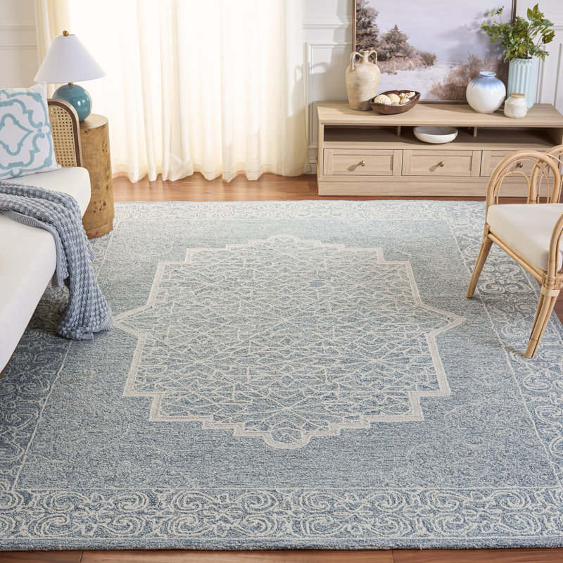 Abstract Hand Tufted Wool With Cotton Cloth Backing Oriental Rug, Rectangle 8' x 10'