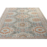 Distressed Homage Hand Knotted Wool Geometric Area Rug