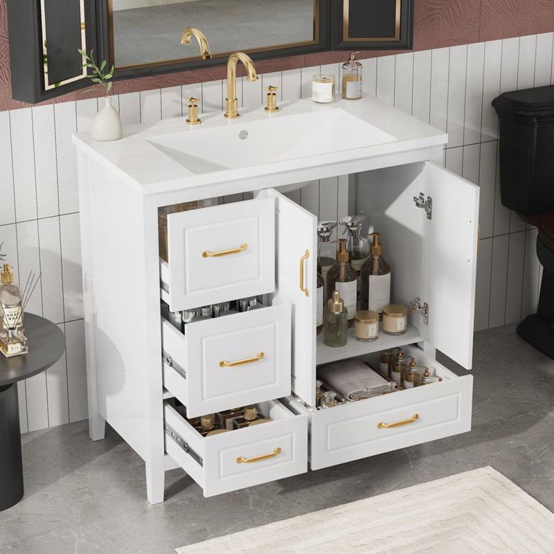 Meuble-lavabo 36 po avec lavabo, Blanc