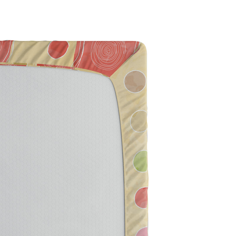 Microfiber Floral Fitted Sheet, Twin XL Fitted Sheet, Red/Yellow/Green Striped
