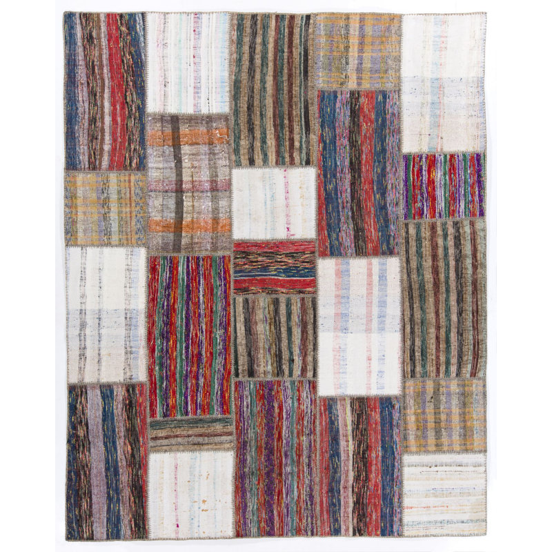 Kilim anatolien tissé à la main de 8 x 10 pi ré-imaginé, options personnalisées disponibles