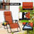  Folding Zero Gravity Reclining Lounge Chairs Beach Patio With Utility Tray Orange