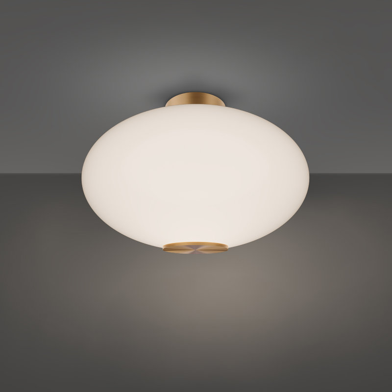 Illusion 22" Dimmable LED Flush Mount Light With Etched Opal Glass Shade and Built In Color Temperature Switch (2700K/3000K/3500K)