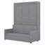 Grand lit escamotable mural avec coussin, cadre de lit mural pliable, conception peu encombrante pour le bureau à domicile-121489549