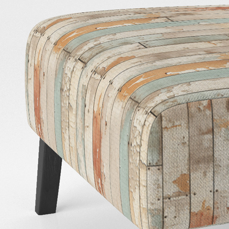 Rustic Farmhouse Planks - Upholstered Vintage Slipper Chair, Vintage Look Accent Chair, Rustic Farmhouse Planks