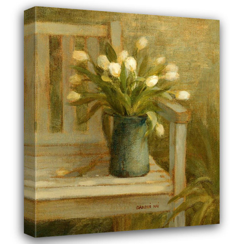Tulip Bouquet On Bench, 35" H x 28" W