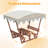 Waterproof Solid Wood Picnic Table with Removable Canopy for Outdoor Use