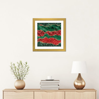 «Christmas Glitter Agate Texture VI», reproduction d'art mural - papier d'art encadré