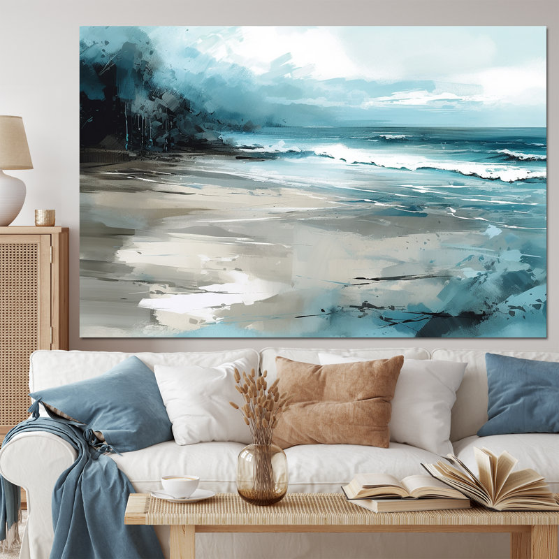 «Coastal Waves IV - Modern Beach», art mural