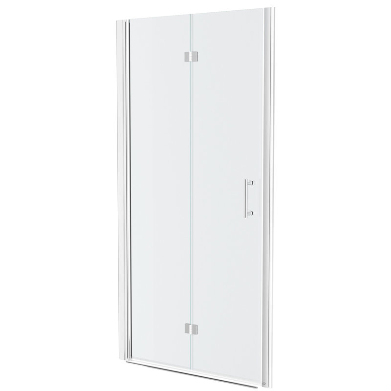 Porte de douche pliante l 30 po x H 72 po en verre trempé, espace, aspect réglable avec entrée pliante