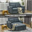 Nencho Square Arm 2 Seater Sofa Bed-2009107324