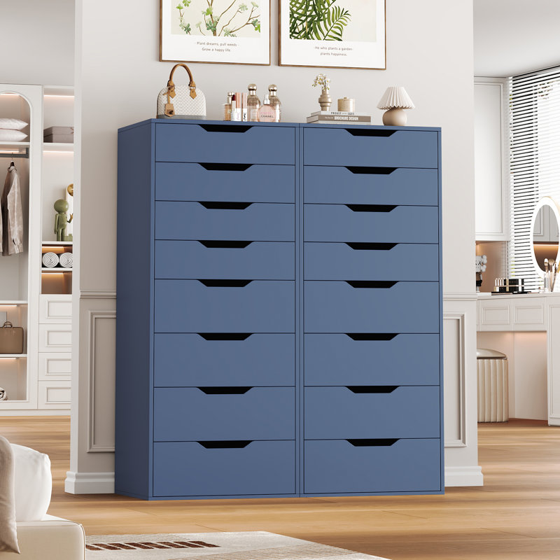 8 - Drawer Dresser Set, Blue
