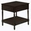 Table d'appoint, 2 niveaux, table de bout, table d'appoint, carré, table de chevet, chambre à coucher, lampe, placage brun, traditionnel