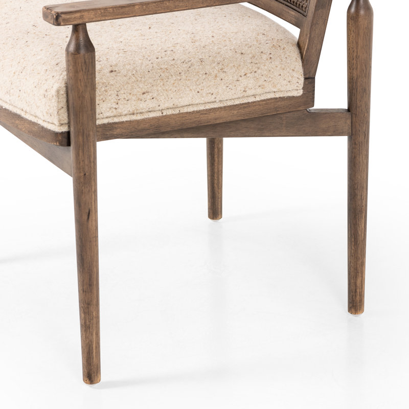 Xavier Upholstered Arm Chair, Beige Fabric