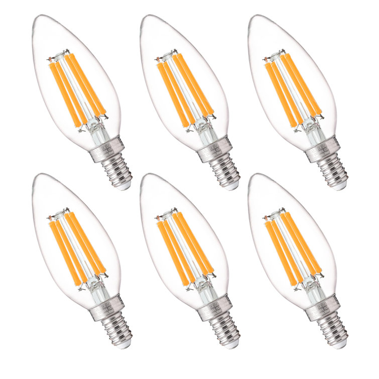 B11E12 100w Equivalent Led Candelabra Bulbs, 800lm Dimmable B11 E12 Led Chandelier Light Bulbs, 5.5w, Soft White, 6 Pack
